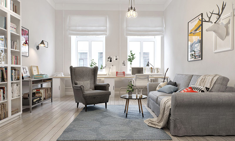 Exemples de design d'appartement de style scandinave